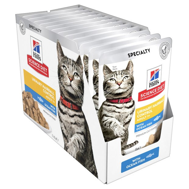 Hills Cat Wet Pouch Urinary Hairball Fish 85gm Box Of 12