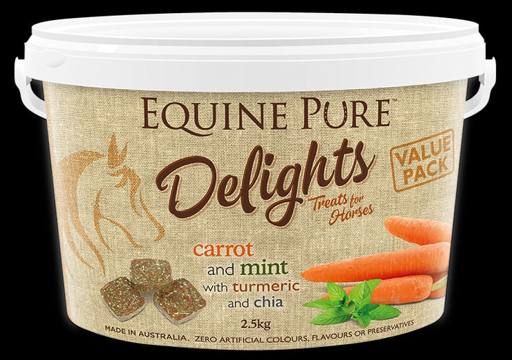 Horse Treat Equine Pure Delights Carrot Mint Turmeric Chia [:500gm]