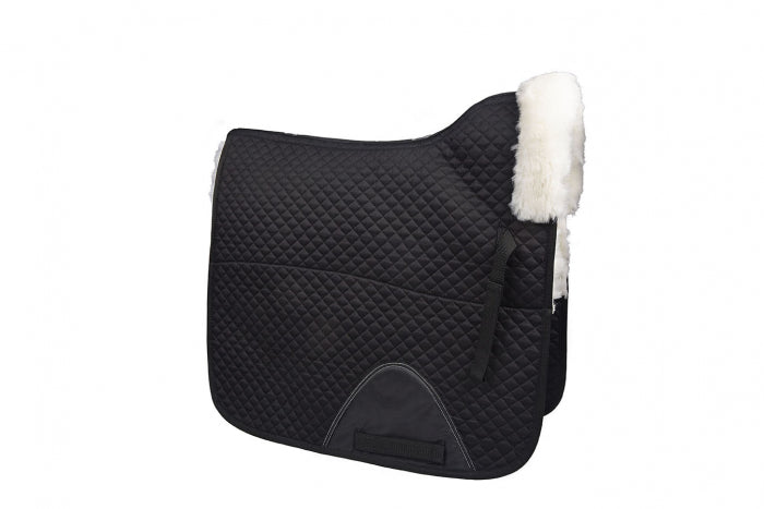 Saddlecloth Dressage Sheepskin Grainge Black & White