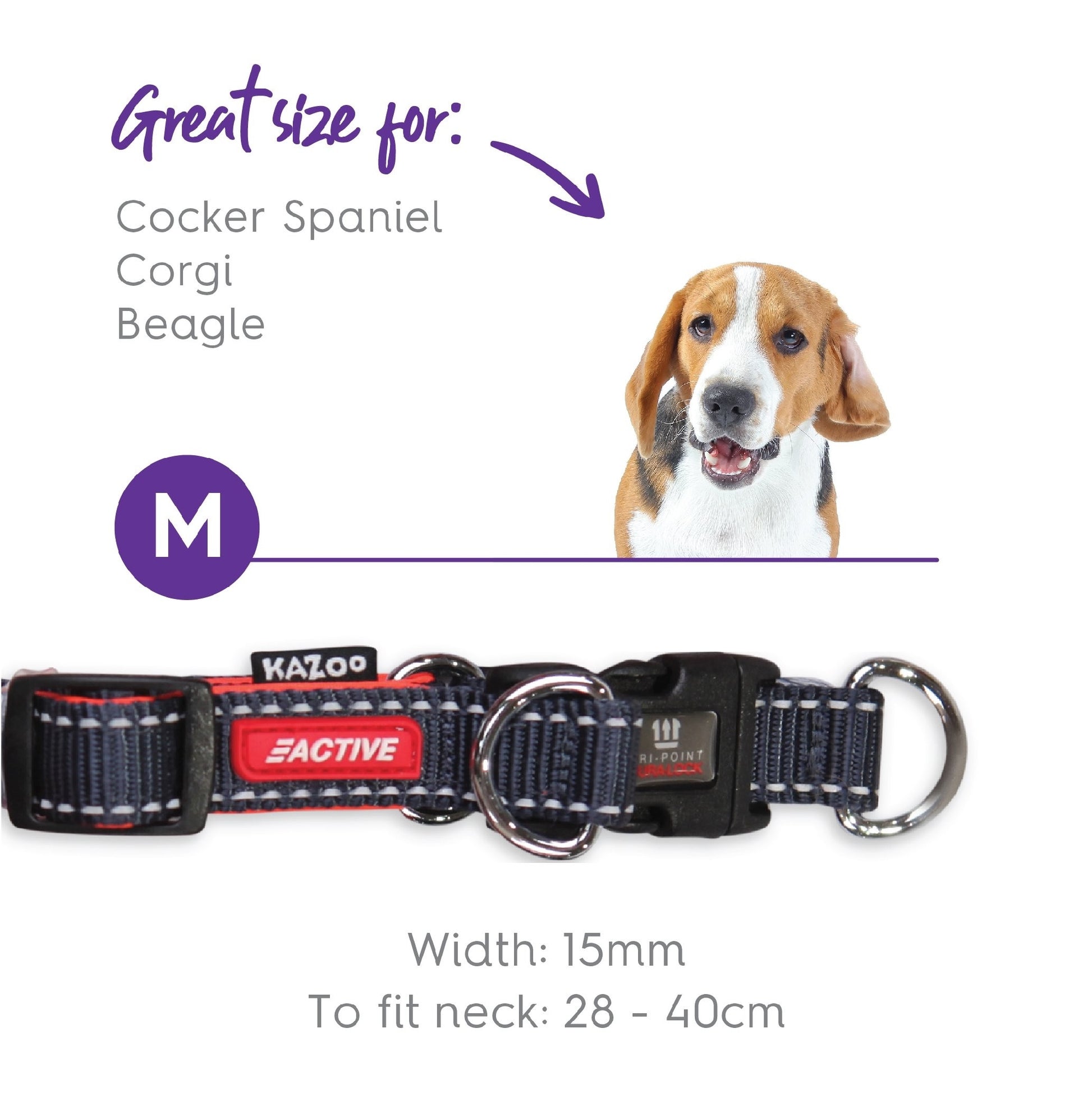 Kazoo Dog Collar Active Adjustable Slate & Orange [:extra Large]