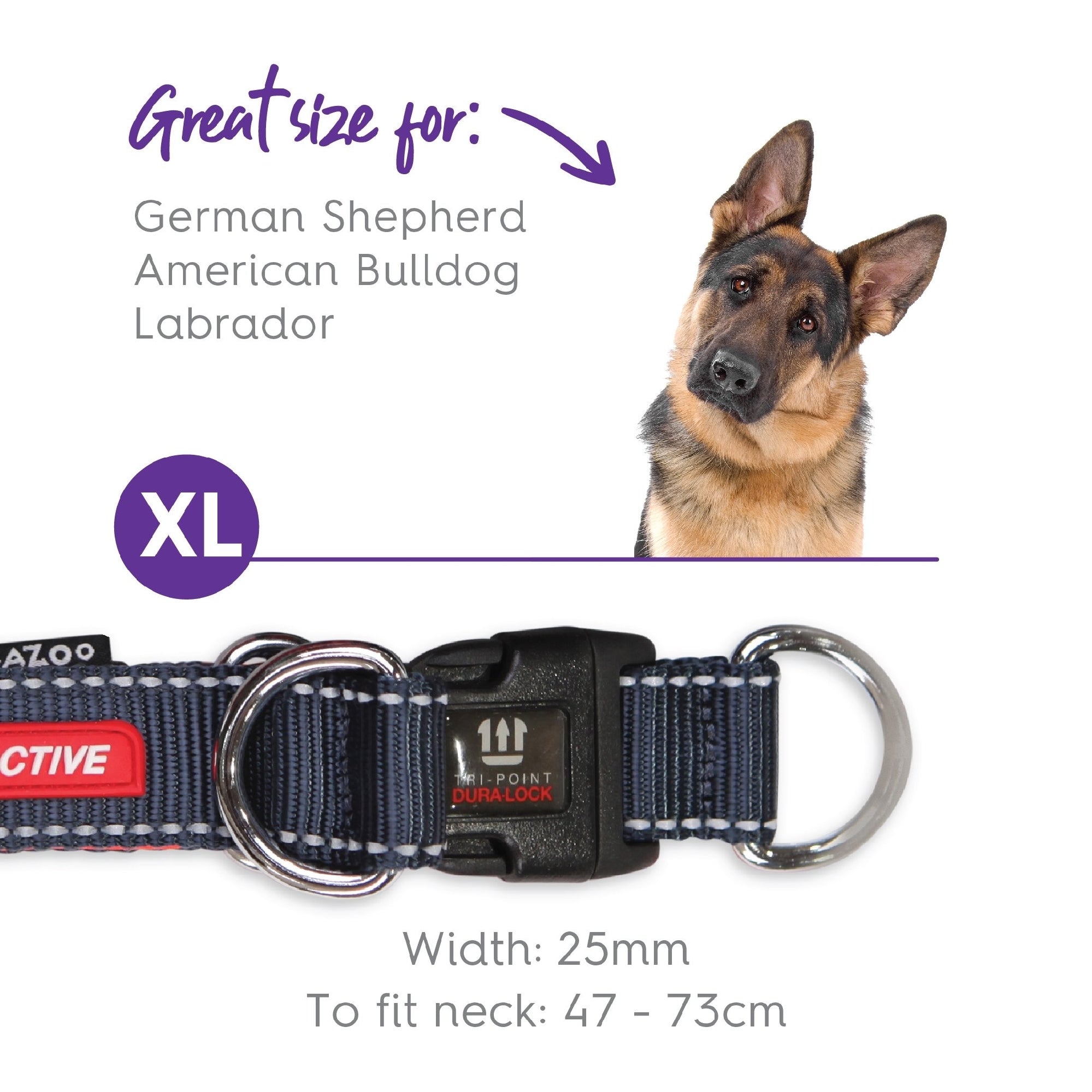 Kazoo Dog Collar Active Adjustable Slate & Orange [:extra Large]