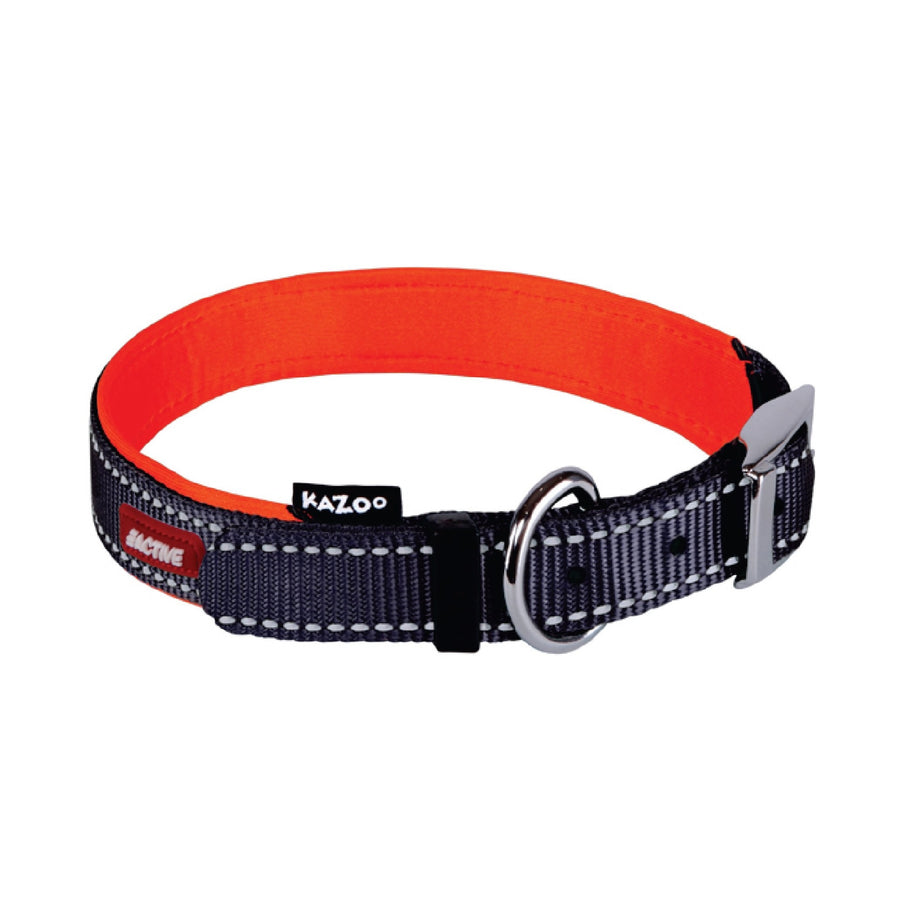 Kazoo Dog Collar Active Slate & Orange [:extra Large]
