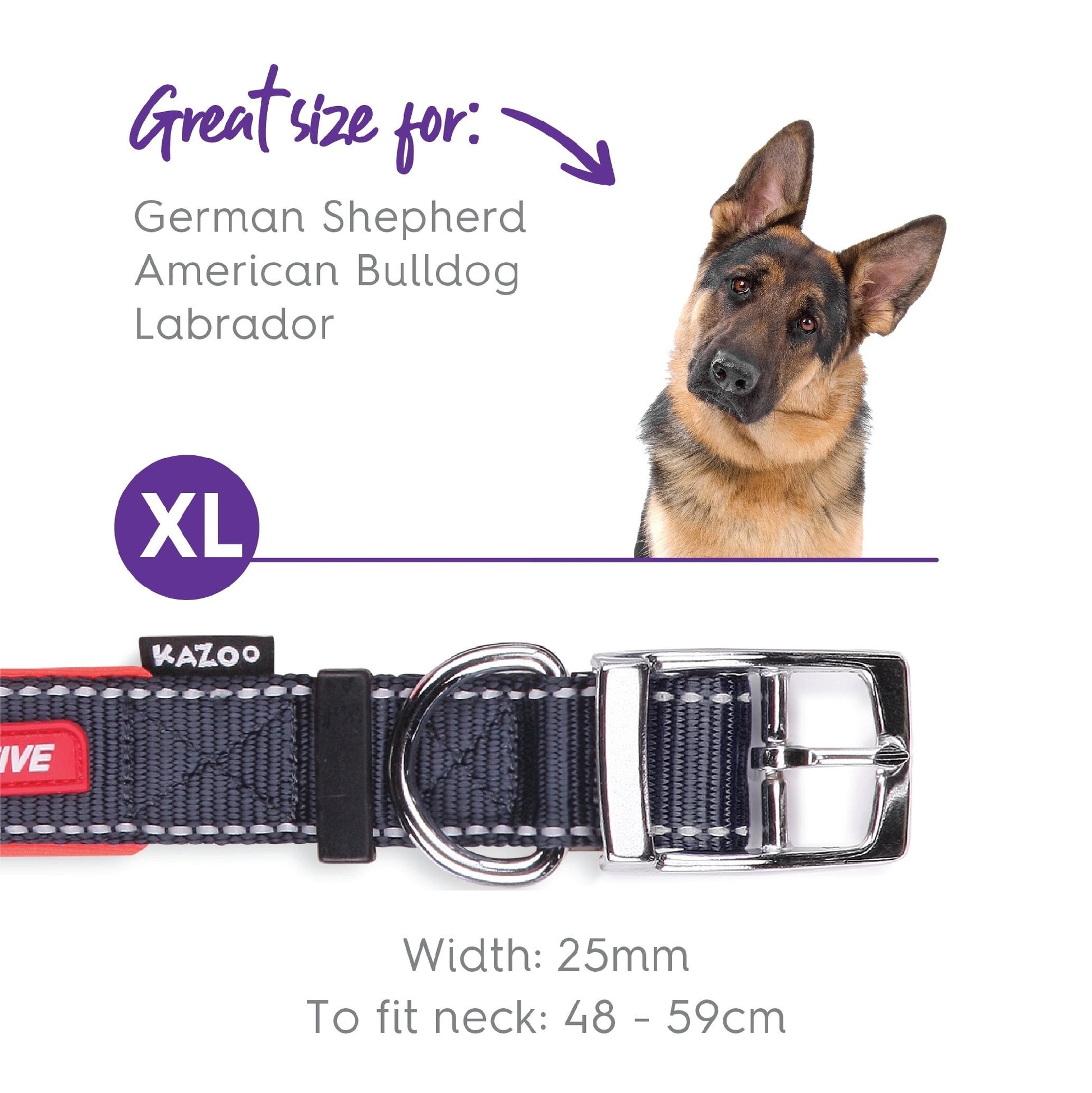 Kazoo Dog Collar Active Slate & Orange [:extra Large]