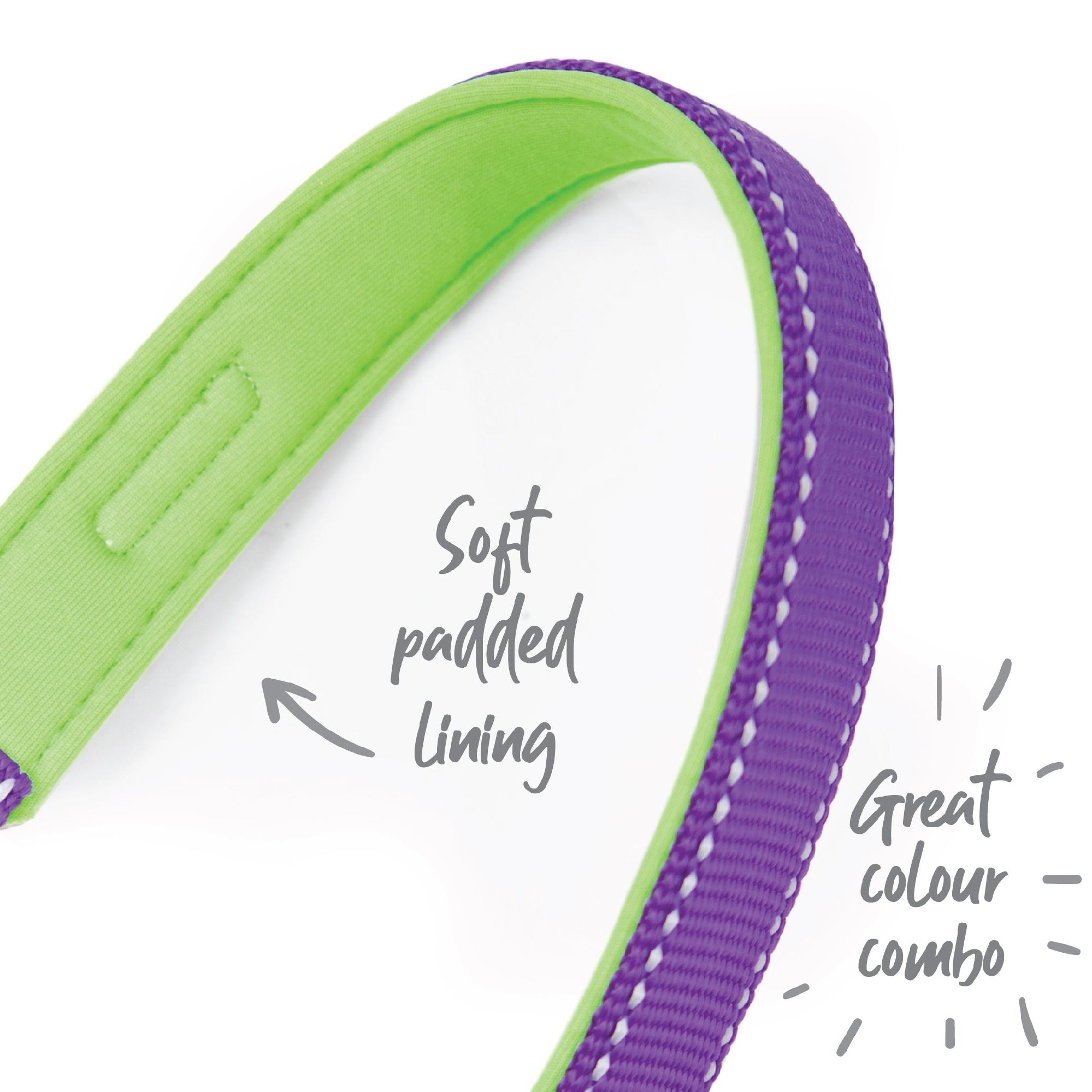 Kazoo Dog Leash Active Purple & Lime 1200mm [:15mm]