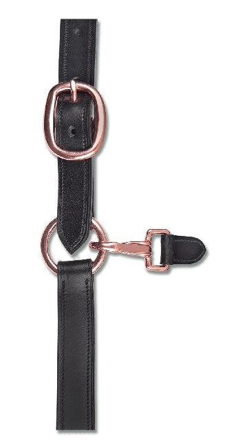 Headstall Leather Rose Gold Black [:cob]
