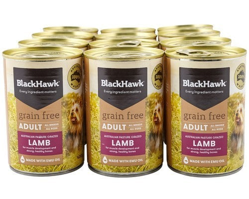 Blackhawk Dog Wet Grainfree Lamb 400gm Slab Of 12
