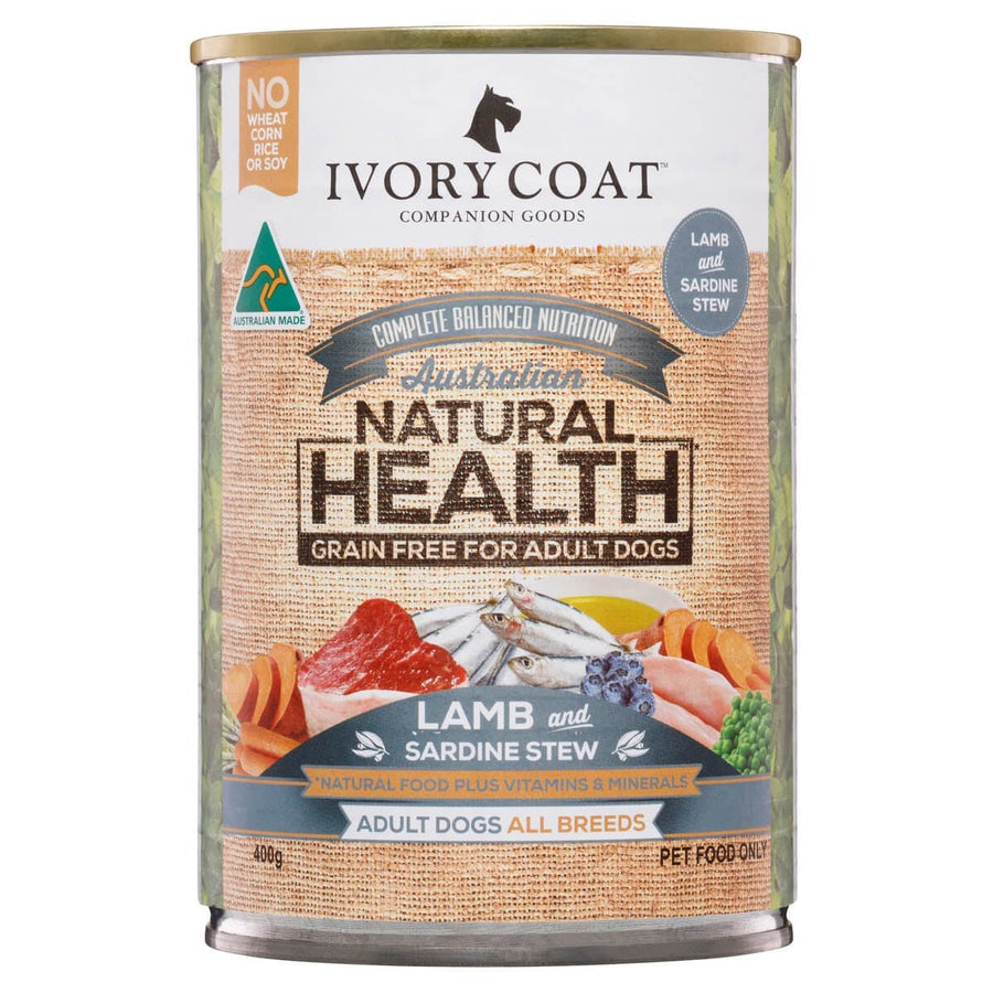 Ivory Coat Dog Wet Can Grainfree Lamb & Sardine Stew 400gm