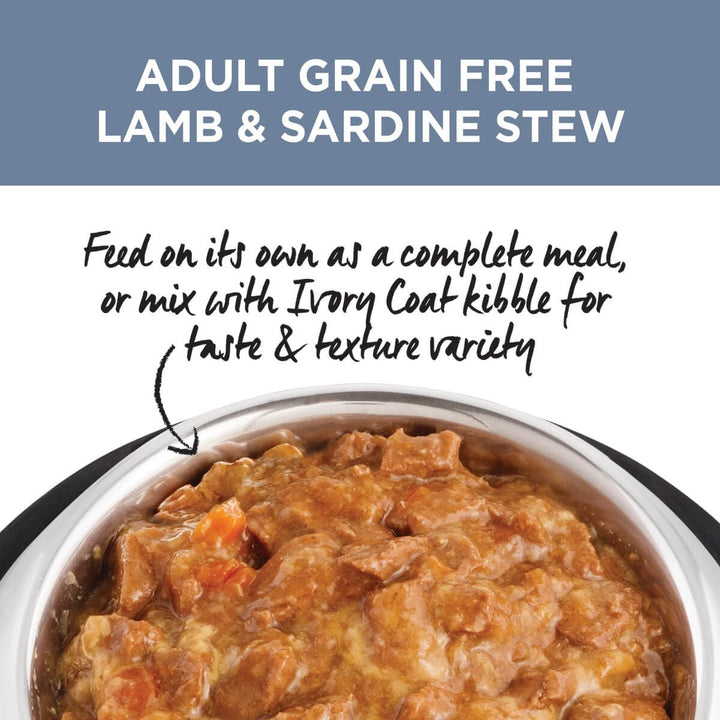Ivory Coat Dog Wet Can Grainfree Lamb & Sardine Stew 400gm