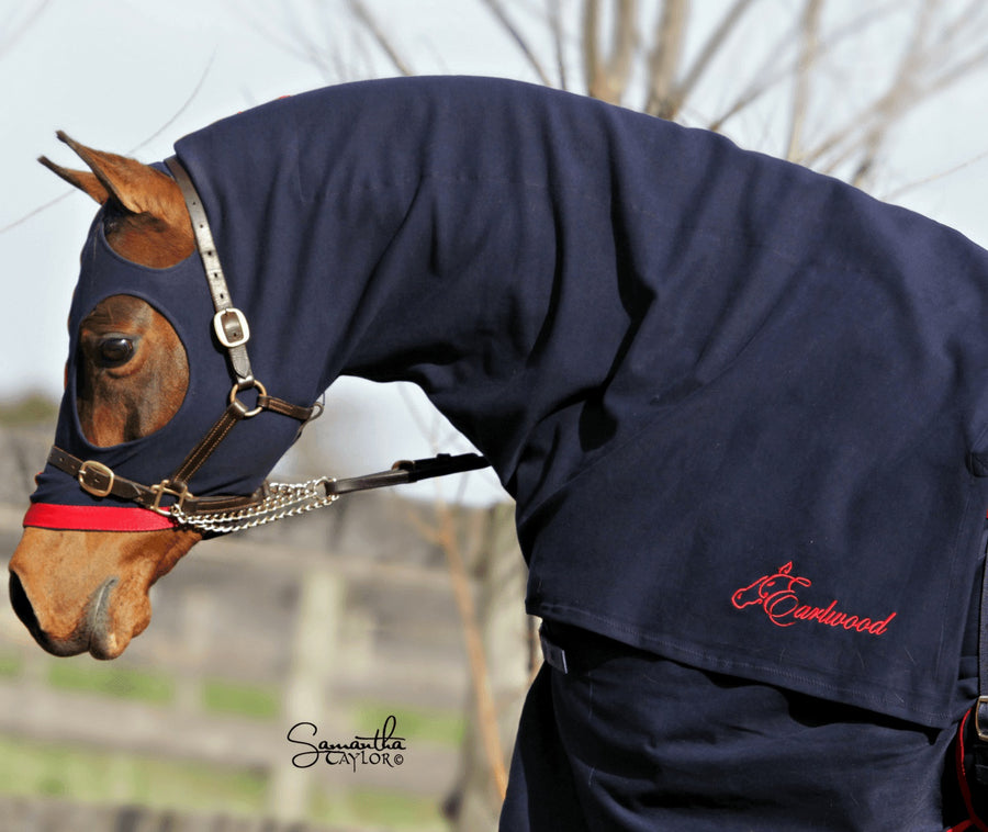 Cotton Hood Earlwood With Zip Navy & Red [:pony]
