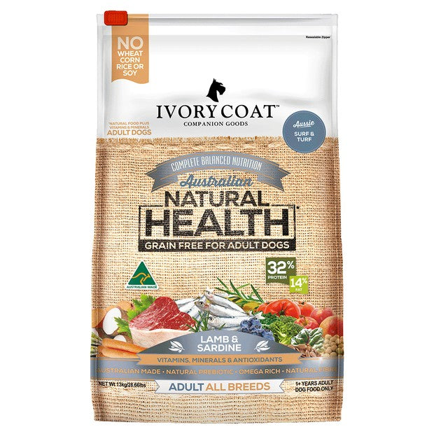 Ivory Coat Dog Grainfree Lamb & Sardine 13kg