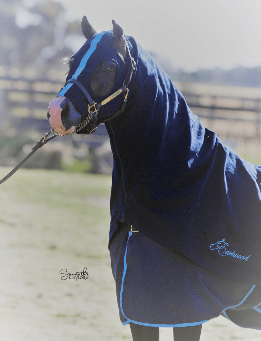 Cotton Hood Earlwood With Zip Navy & Blue [:pony]