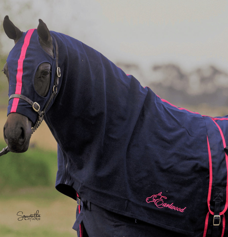 Cotton Hood Earlwood Navy & Pink [:pony]