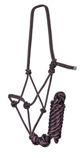 Halter Rope & 10ft Lead Pro Choice Black & Charcoal & Burgundy