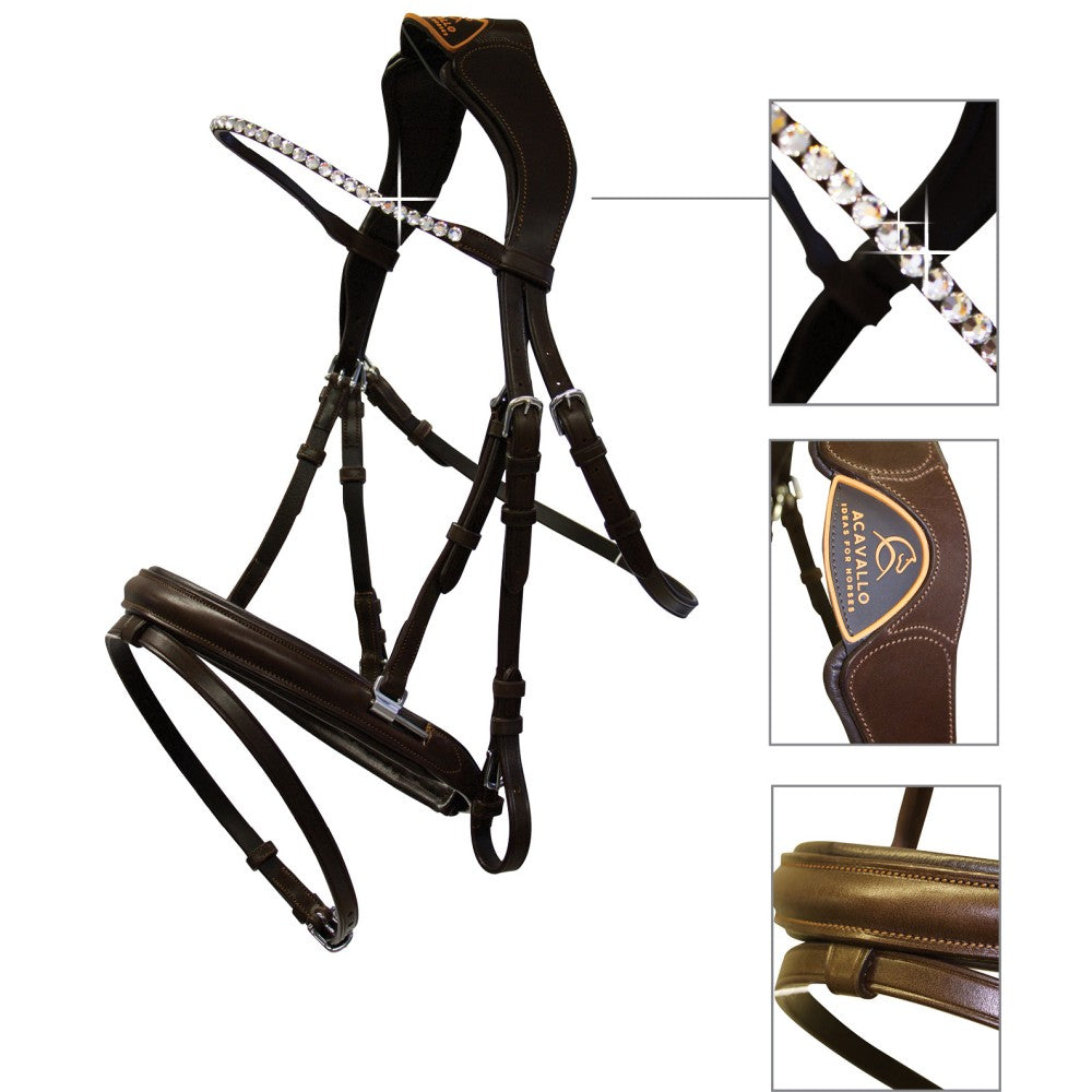 Bridle Snaffle Acavalllo Cupido Anatomic Crown Black [:cob]