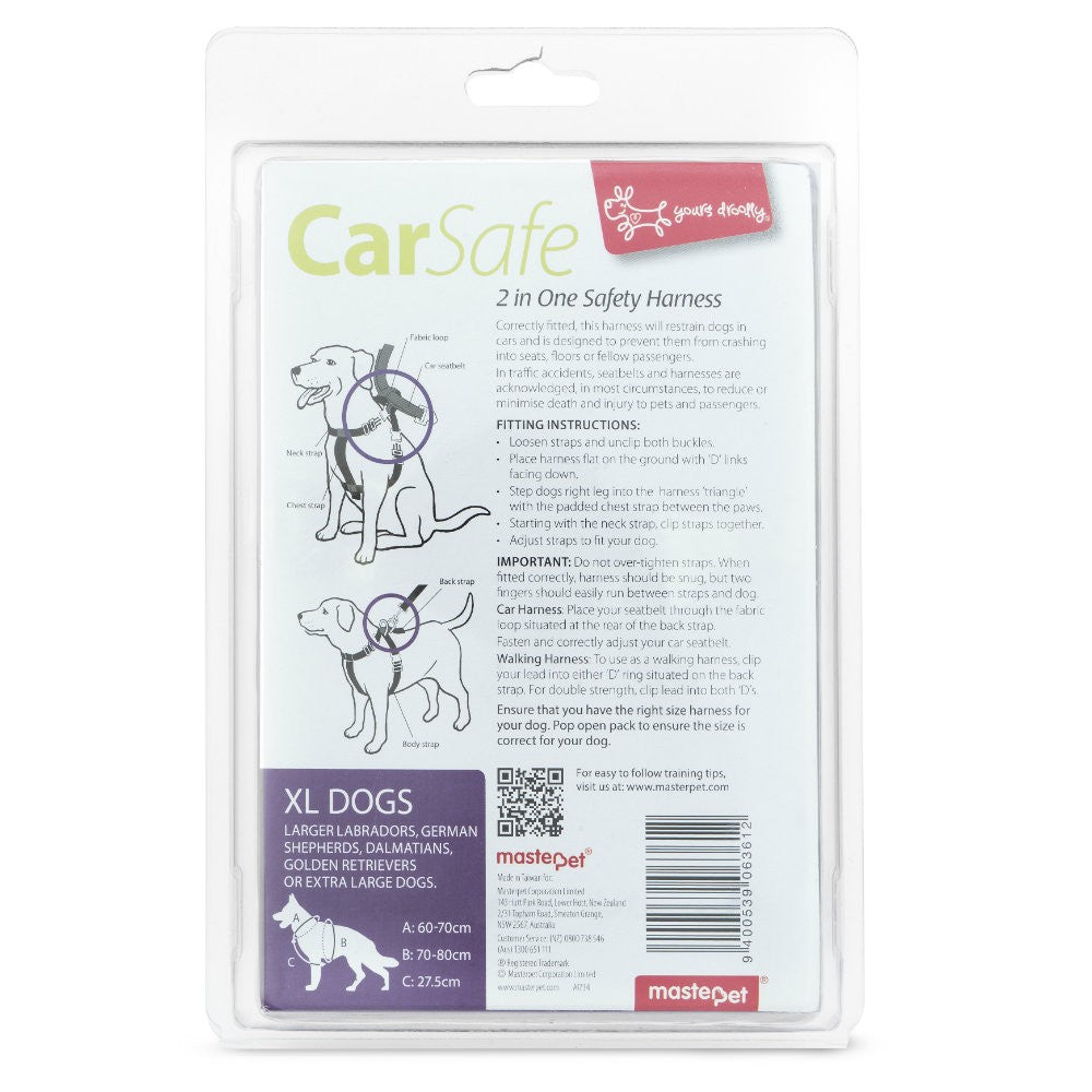 Harness Car Yours Droolly Black Xl