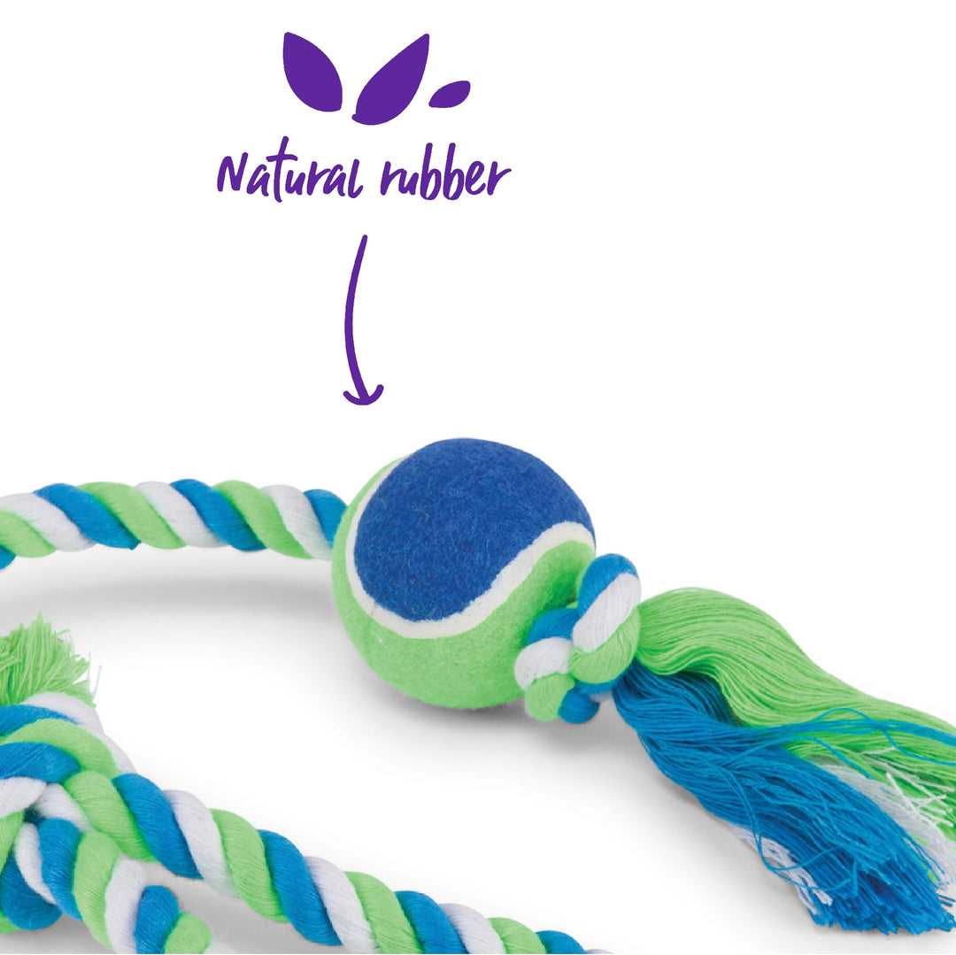 Kazoo Dog Toy Twisted Rope Sling Tennis Ball [:medium]