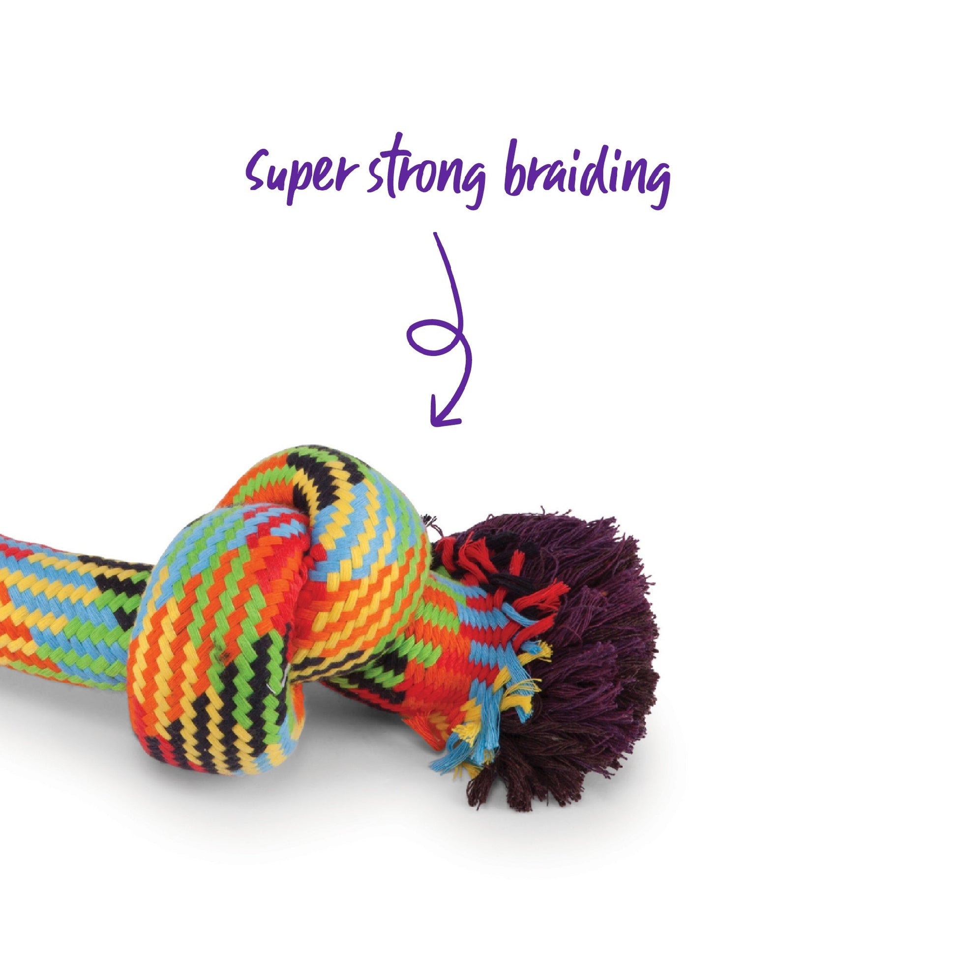 Kazoo Dog Toy Braided Rope Knot Bone [:small]