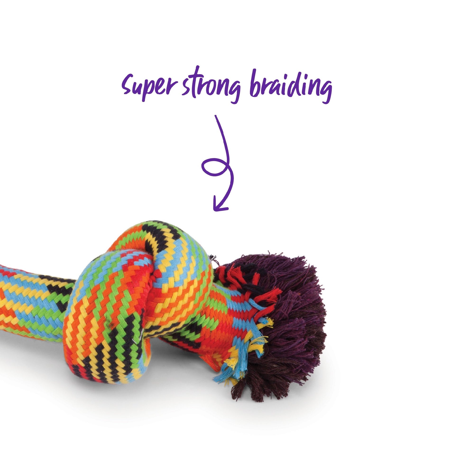 Kazoo Dog Toy Braided Rope Knot Bone [:small]