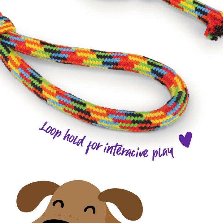 Kazoo Dog Toy Braided Rope Sling Tennis Ball [:medium]