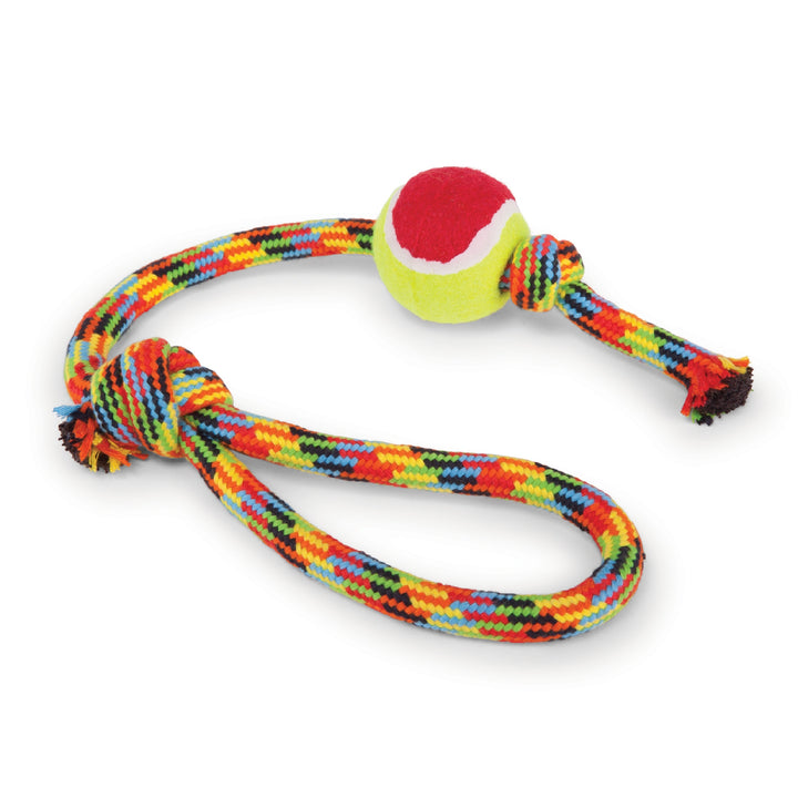 Kazoo Dog Toy Braided Rope Sling Tennis Ball [:medium]