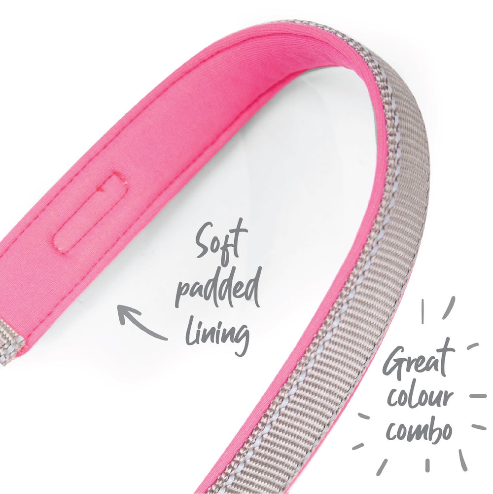 Kazoo Dog Collar Active Adjustable Silver & Pink [:extra Large]