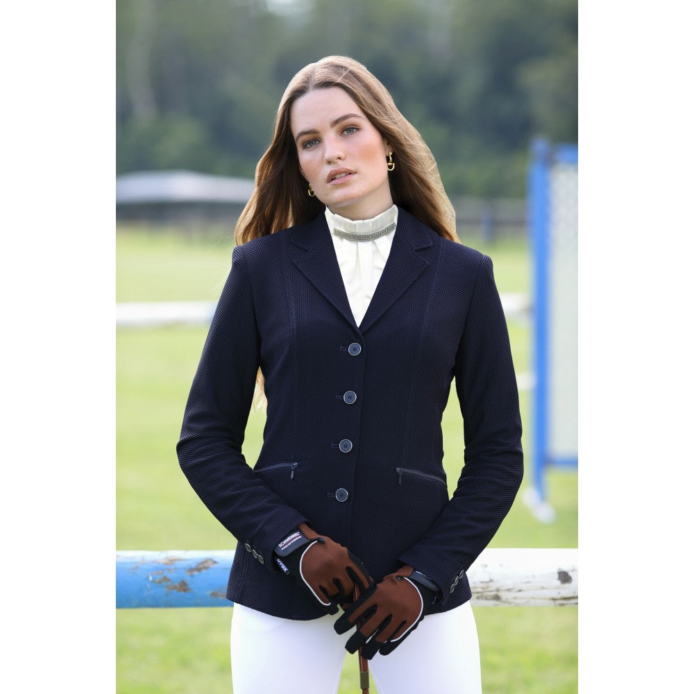 Stock Tie Huntington Four Row Crystals White