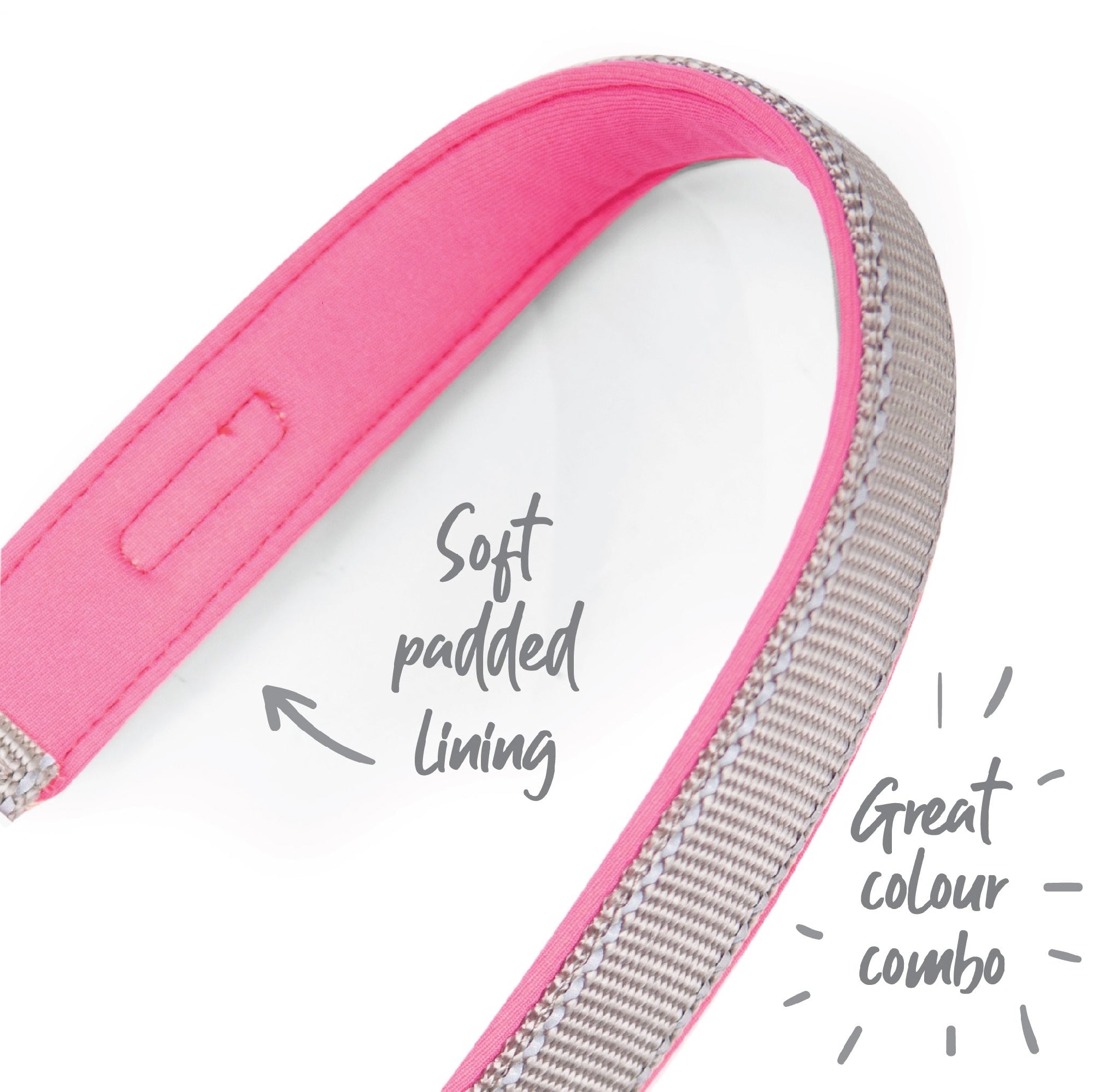 Kazoo Dog Leash Active Silver & Pink 1800mm [:15mm]