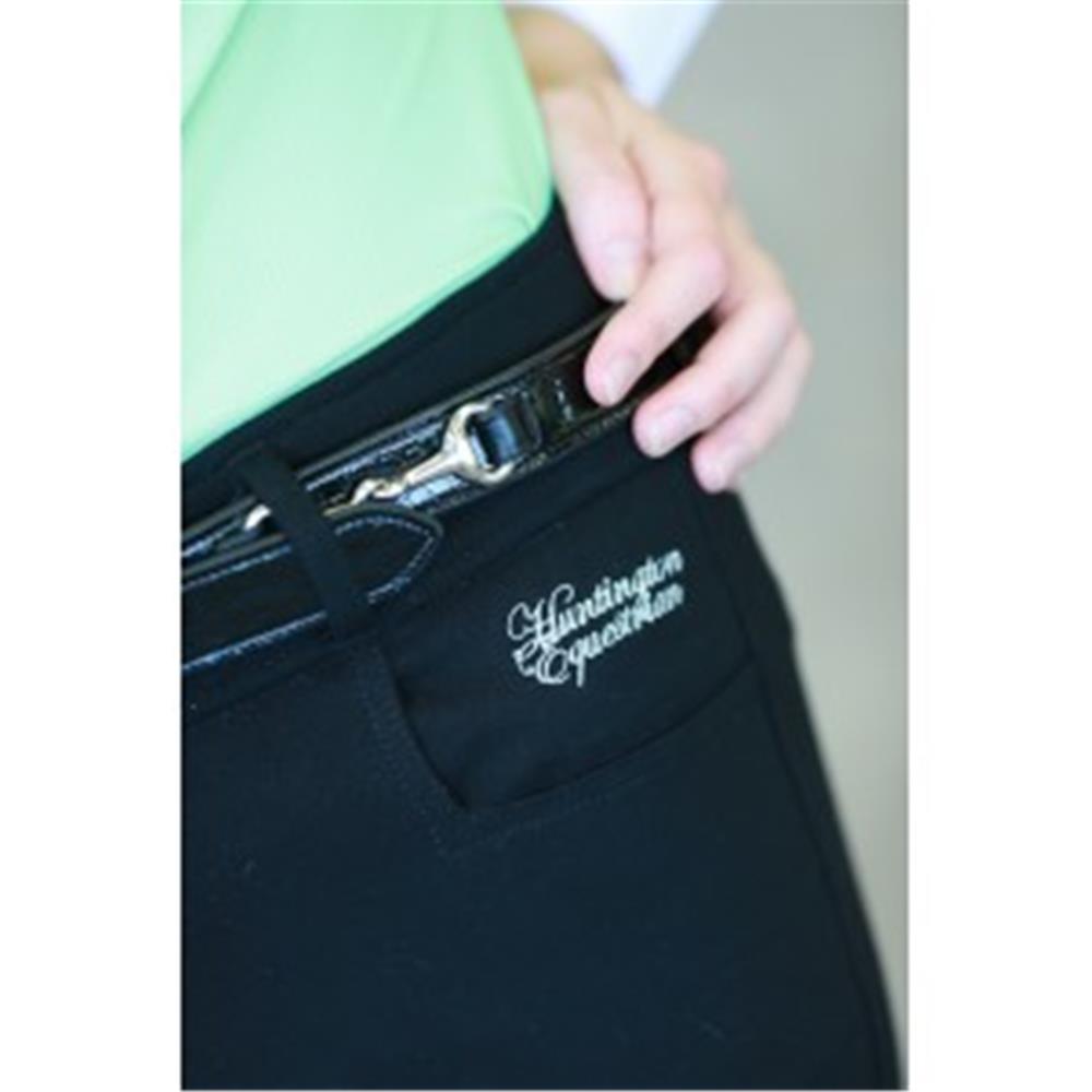 Breeches Huntington Hi Waisted Full Gel Seat Black Ladies [:08]