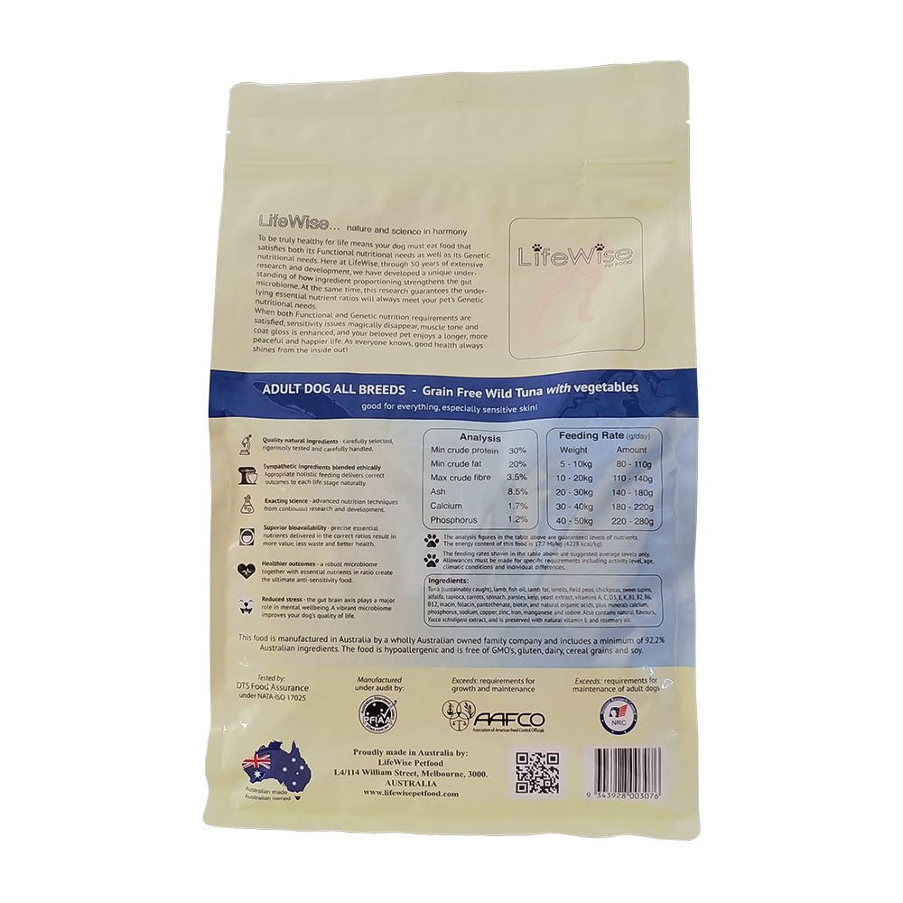 Lifewise Dog Adult Grainfree Wild Tuna & Lamb & Vegetables 2.5kg