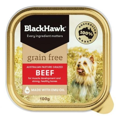 Blackhawk Dog Wet Grainfree Beef 100gm Box Of 9