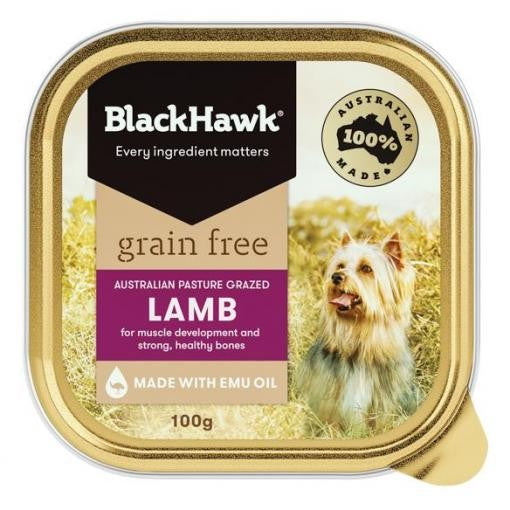 Blackhawk Dog Wet Grainfree Lamb 100gm Box Of 9