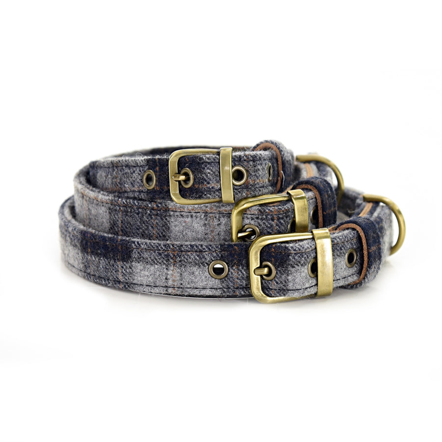 Tweedmill Tweed Dog Collar Navy Check [:small]