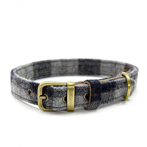 Tweedmill Tweed Dog Collar Navy Check [:small]