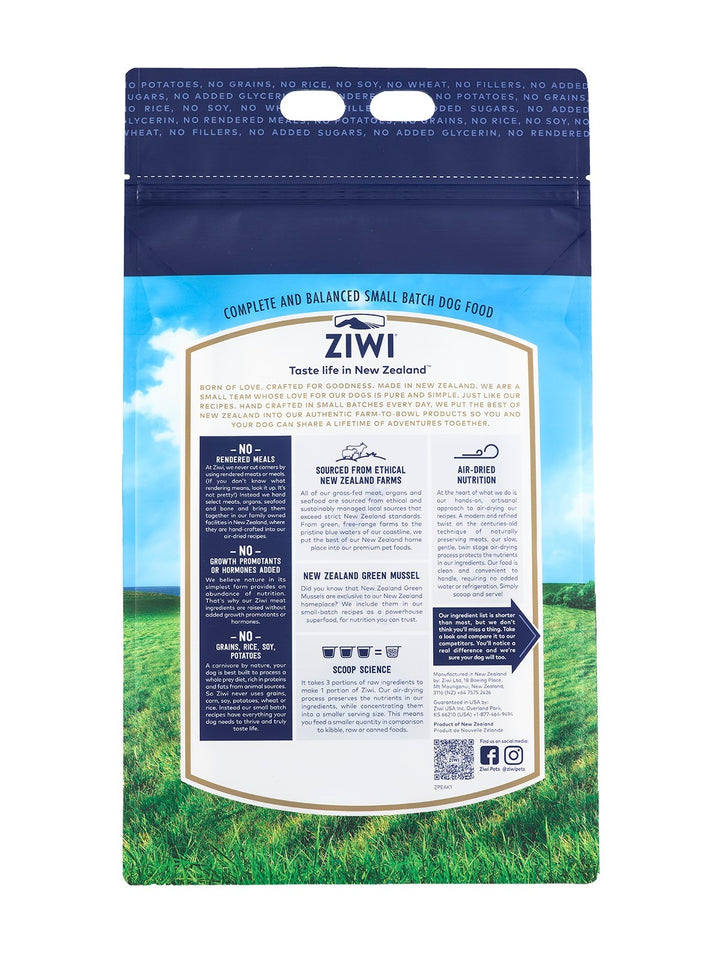Ziwi Peak Air Dried Dog Food Beef [:454gm]