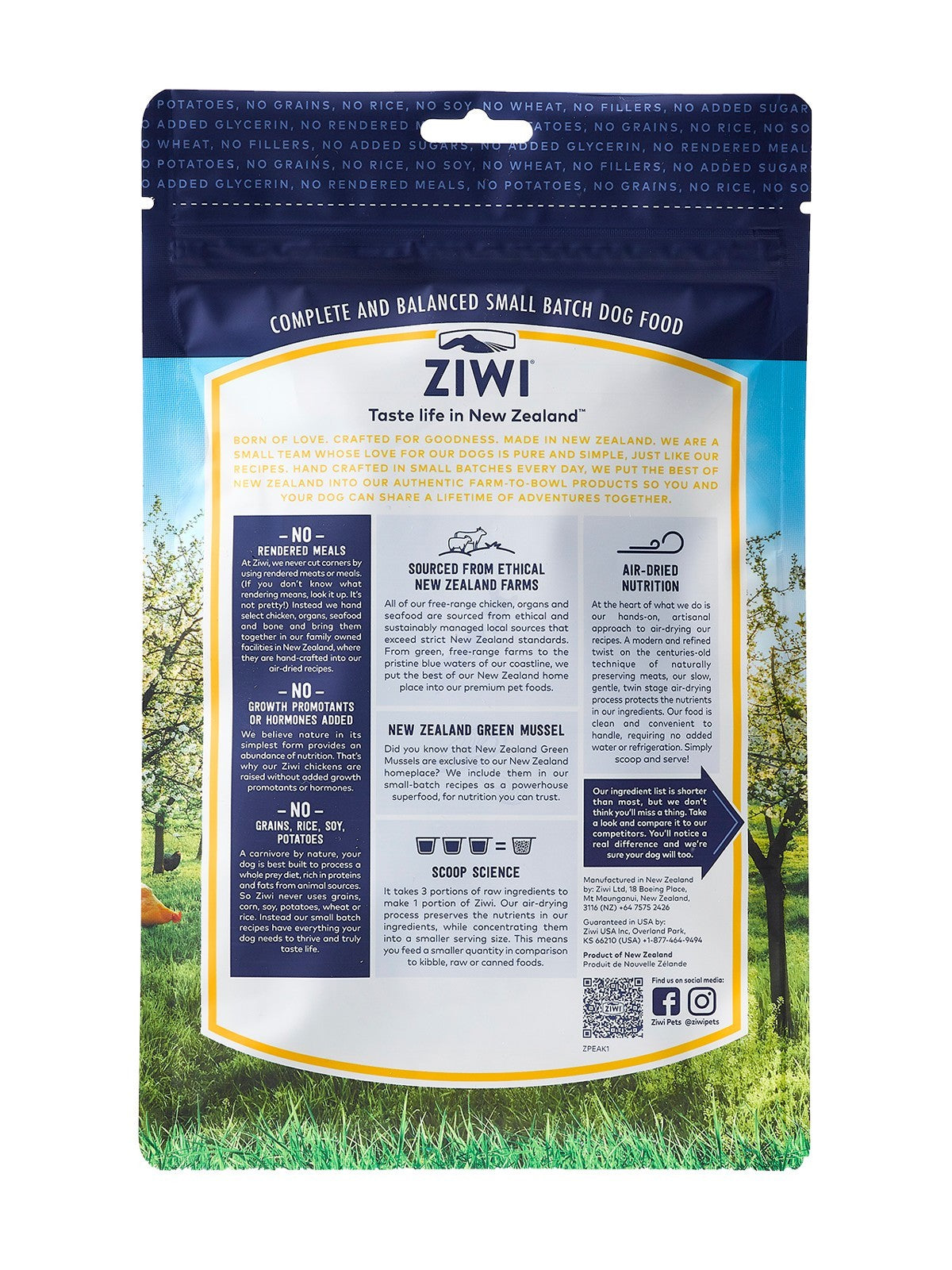 Ziwi Peak Air Dried Dog Food Chicken [:454gm]