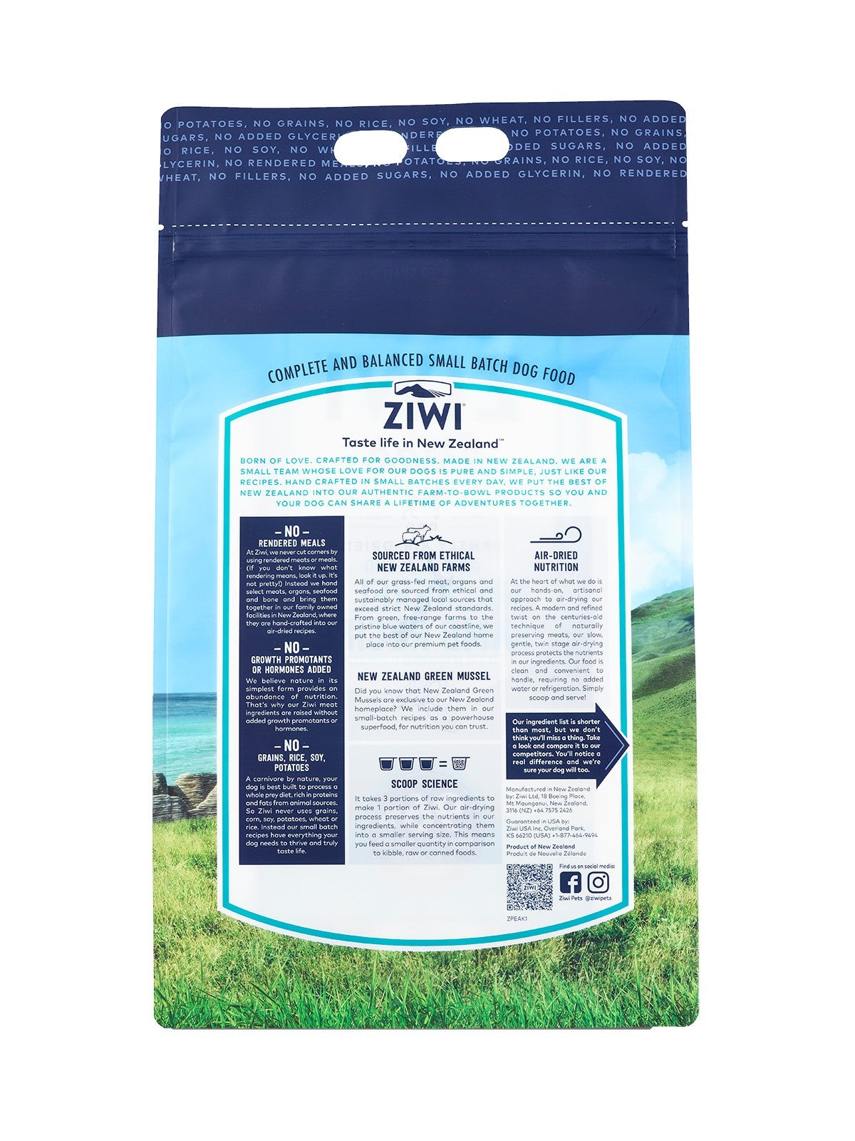 Ziwi Peak Air Dried Dog Food Mackerel & Lamb [:454gm]