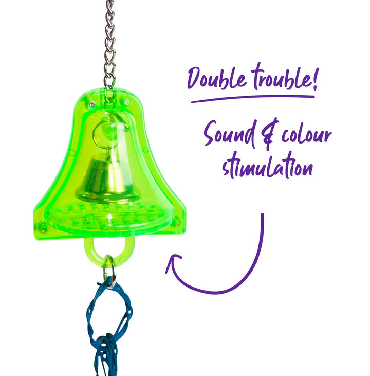 Bird Toy Kazoo Acrylic Bell & Wicker Rings Small