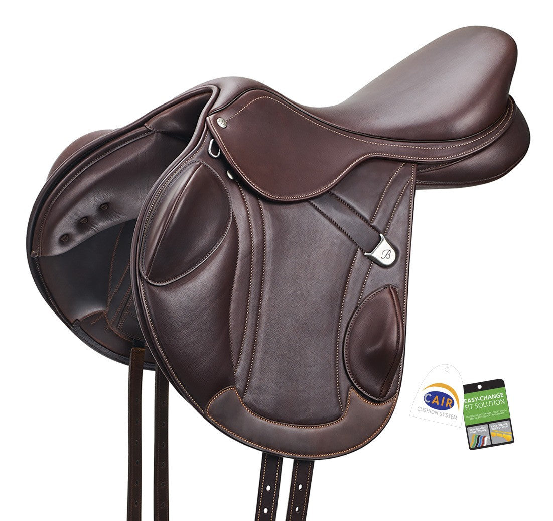 Bates Advanta Jumping Saddle Cair Havana Brown & Classic Black [:43cm / 17.0"]