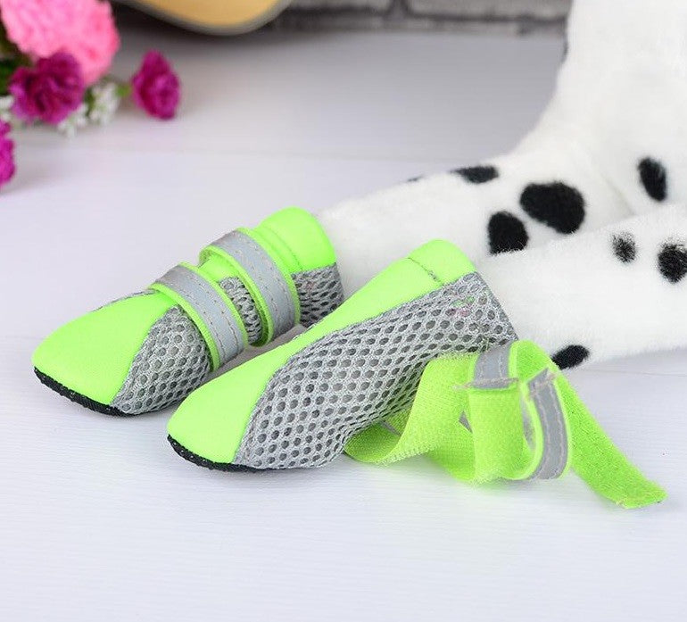 Dog Boots Zees Mesh Set Of 4 Green Large [:large]