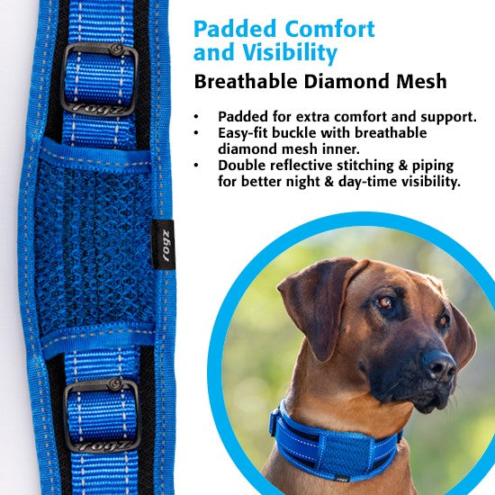Rogz Dog Collar Classic Padded Black [:xxl]