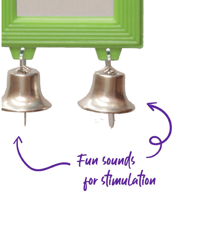 Bird Mirror Rectangular With Bell  