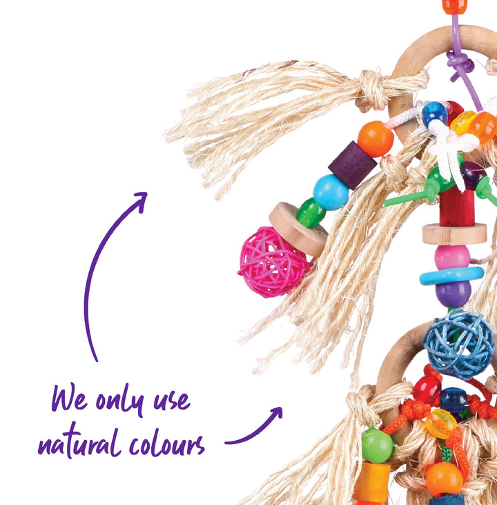 Bird Toy With Sisal & Balls Large