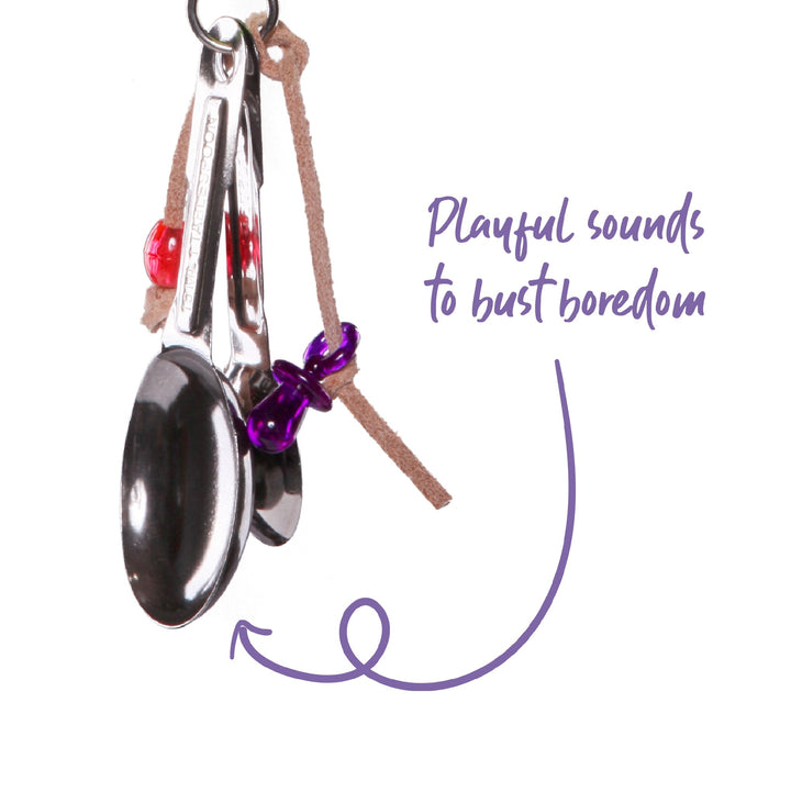 Bird Toy Hanging Spoons With Beads Small