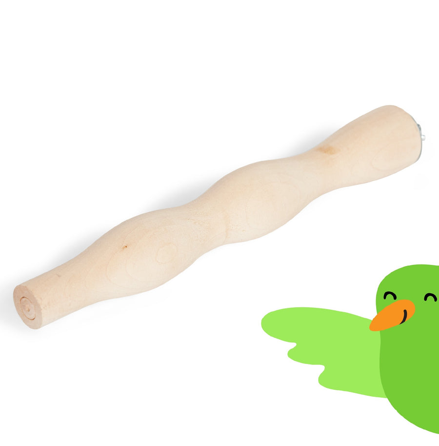 Bird Perch Wooden Ergonomic 25cm 2 Pack 