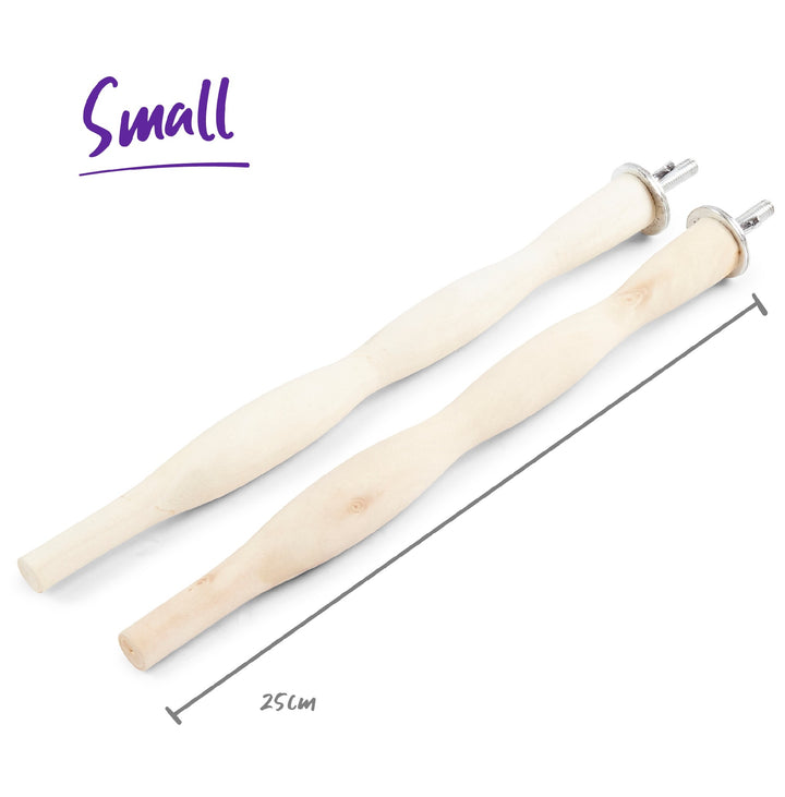Bird Perch Wooden Ergonomic 25cm 2 Pack 