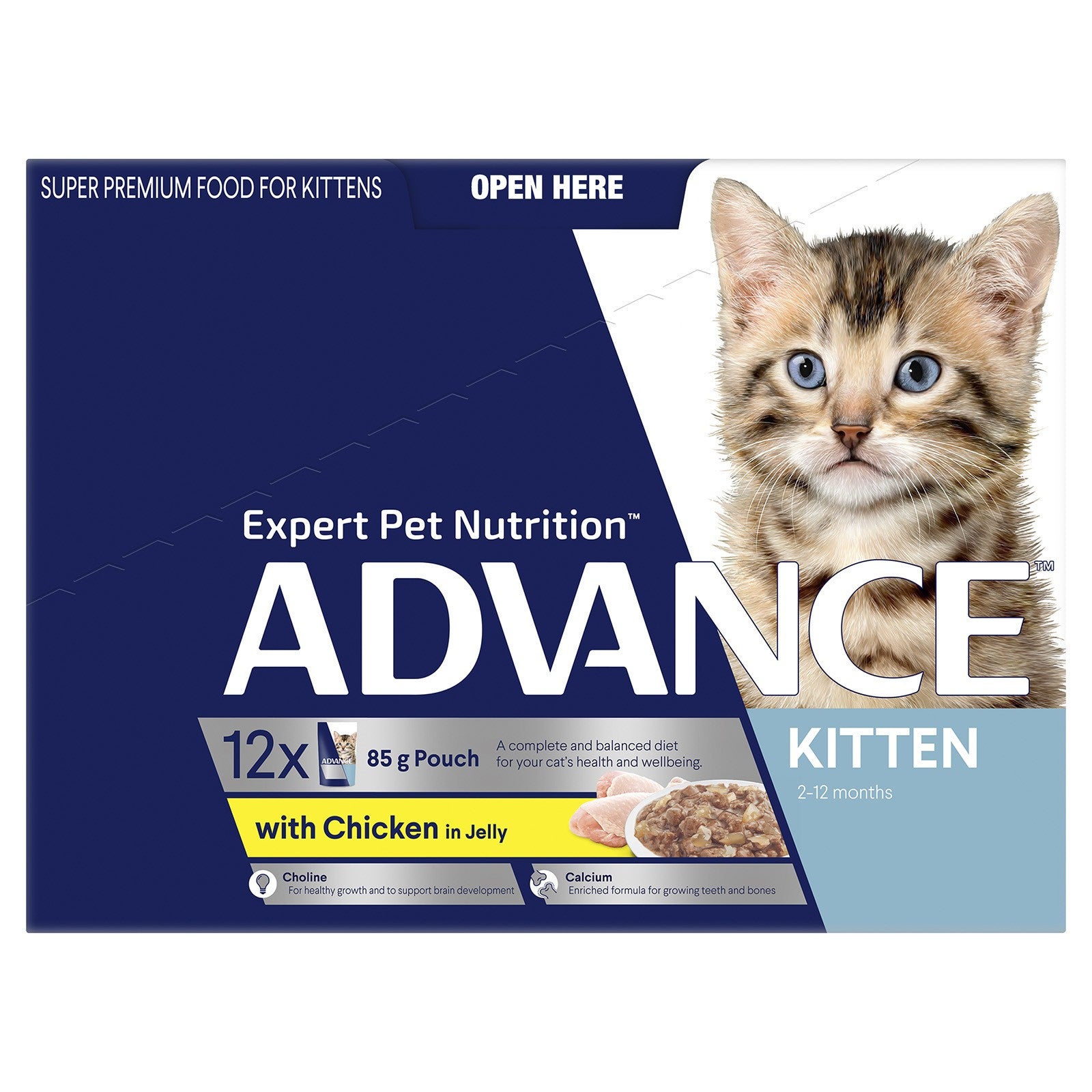 Advance Cat Wet Kitten Chicken Jelly Box Of 12