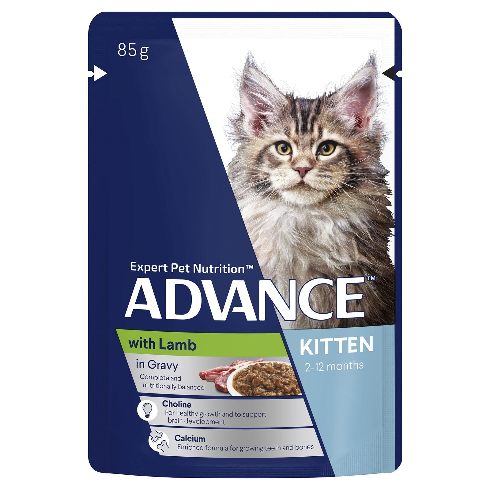 Advance Cat Wet Kitten Lamb Gravy Box Of 12