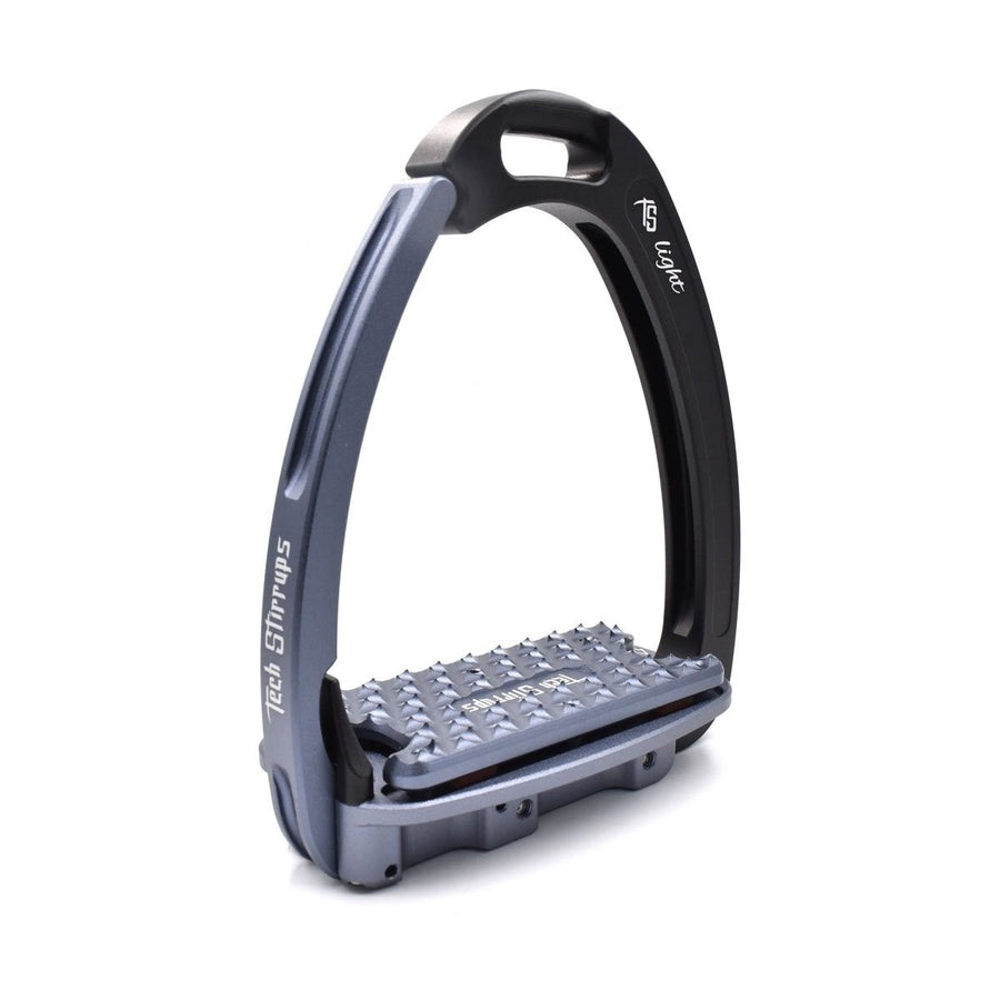 Tech Stirrup Irons Venice Sloped Evo Safety Stirrups Black & Titanium