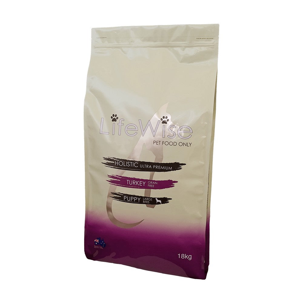 Lifewise Dog Puppy Grainfree Turkey & Lamb & Vegetables Large Bites 18kg