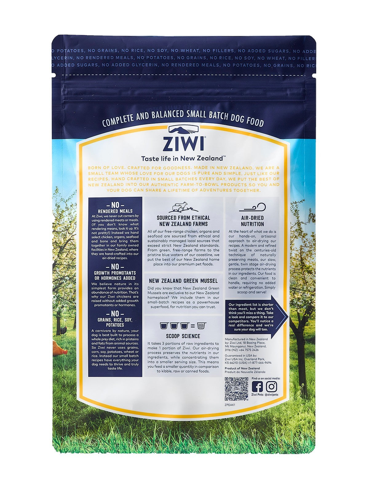 Ziwi Peak Air Dried Dog Food Chicken [:1kg]